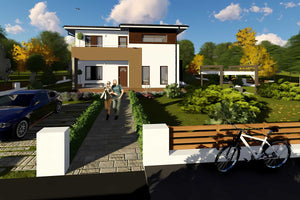 Casa BCA sau caramida cu etaj 5 camere constructie zidarie - fatada casa imagine 10 thumbnail