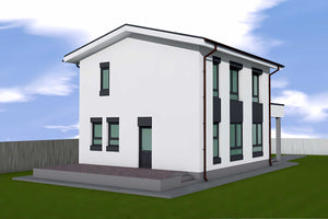 Casa BCA sau caramida etaj 3 camere constructie zidarie 097 -  imagine 3d fatada casa unghi 5 thumbnail