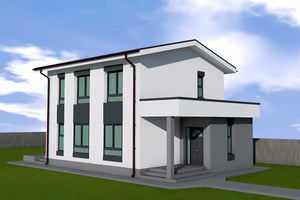 Casa BCA sau caramida etaj 3 camere constructie zidarie 097 -  imagine 3d fatada casa unghi 9 thumbnail