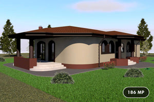 Casa caramida sau BCA constructie zidarie stil brancovenesc - perspectiva casa exterior foto 1 thumbnail