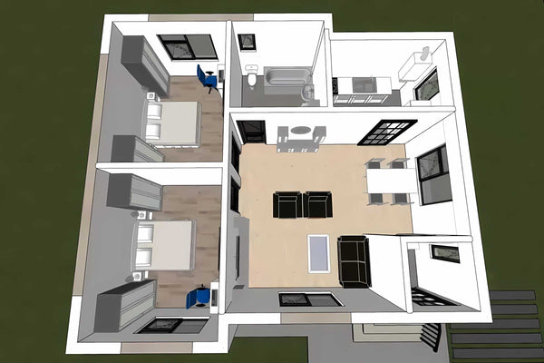 Casa compacta constructie din zidarie amprenta 80 mp 081-086 - aspect interior casa imagine 3