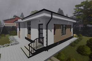 Casa compacta constructie din zidarie amprenta 80 mp 081-086 - aspect exterior casa imagine 8 thumbnail