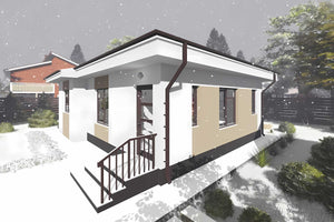 Casa compacta constructie din zidarie amprenta 80 mp 081-086 - aspect exterior casa imagine 9 thumbnail