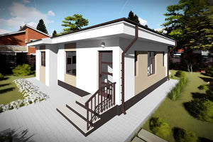 Casa compacta constructie din zidarie amprenta 80 mp 081-086 - aspect exterior casa imagine 12 thumbnail