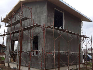 Casa cu etaj montaj plasa fibra de sticla adeziv si masa de spaclu thumbnail