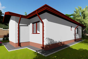 Casa de BCA 80 mp 2 dormitoare constructie zidarie parter 35 - casa la exterior aspect 3D imagine 4 thumbnail