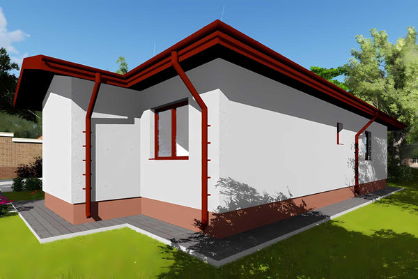 Casa de BCA 80 mp 2 dormitoare constructie zidarie parter 35 - casa la exterior aspect 3D imagine 4