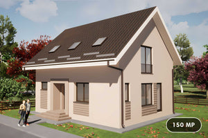 Casa de BCA cu etaj si terasa 150 mp constructie zidarie 106 -  vizualizare 3d casa imagine 1 thumbnail