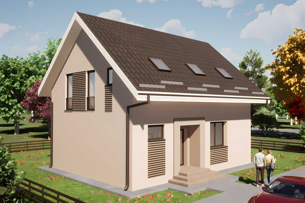 Casa de BCA cu etaj si terasa 150 mp constructie zidarie 106 -  vizualizare 3d casa imagine 8