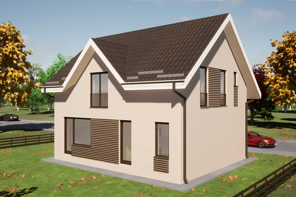 Casa de BCA cu etaj si terasa 150 mp constructie zidarie 106 -  vizualizare 3d casa imagine 9