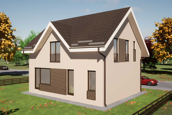 Casa de BCA cu etaj si terasa 150 mp constructie zidarie 106 -  vizualizare 3d casa imagine 13