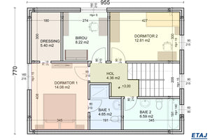 Casa de BCA cu etaj si terasa 150 mp constructie zidarie 106 -  planuri casa la etaj thumbnail