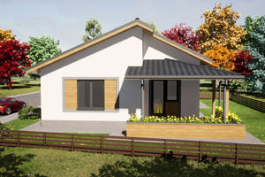 Casa de caramida sau BCA 4 camere terasa constructie zidarie -  constructie casa 3d imagine 2 thumbnail