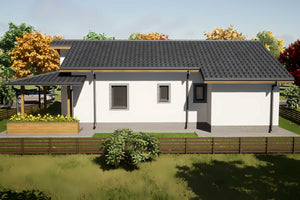 Casa de caramida sau BCA 4 camere terasa constructie zidarie -  constructie casa 3d imagine 9 thumbnail