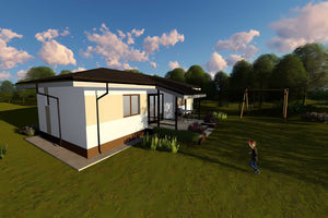 Casa de caramida sau BCA constructie pe un nivel de 120 mp - exterior 3d casa poza 3 thumbnail