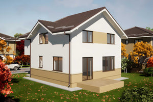 Casa de caramida sau BCA cu 4 camere constructie zidarie 104 - aspect exterior casa imagine 2 thumbnail