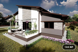Casa de caramida sau BCA fara etaj constructie zidarie 046 -  vedere design 3d casa imagine 1 thumbnail