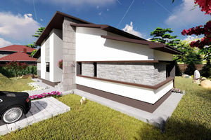 Casa de caramida sau BCA fara etaj constructie zidarie 046 -  vedere design 3d casa imagine 5 thumbnail
