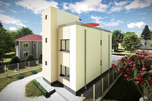 Casa din BCA Ytong etaj fara acoperis constructie zidarie 81 - exterior casa 3D poza 8 thumbnail