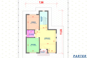 Casa din BCA Ytong etaj fara acoperis constructie zidarie 81 - plan compartimentare interior parter thumbnail