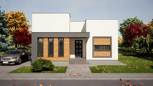 Casa din BCA Ytong fara etaj constructie zidarie 3 camere 93 -  aspect casa la exterior foto 4 thumbnail