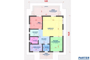 Casa din caramida sau BCA constructie zidarie cu terase 005 - plan parter thumbnail