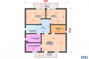 Casa din caramida sau BCA constructie zidarie cu terase 005 - plan mansarda thumbnail