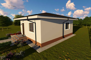 Casa din caramida sau BCA mica constructie zidarie de 75 mp - design 3D fatade casa imagine 5 thumbnail