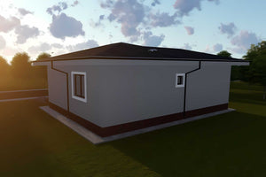 Casa din caramida sau BCA mica constructie zidarie de 75 mp - design 3D fatade casa imagine 6 thumbnail