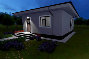 Casa din caramida sau BCA mica constructie zidarie de 75 mp - design 3D fatade casa imagine 8 thumbnail