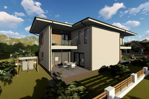 Casa din zidarie cu etaj 5 dormitoare birou constructie 051 - fatada casa poza 5 thumbnail