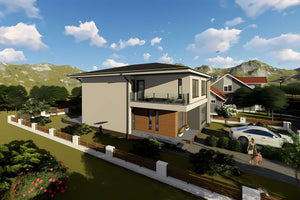 Casa din zidarie cu etaj 5 dormitoare birou constructie 051 - fatada casa poza 6 thumbnail