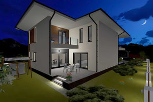 Casa din zidarie cu etaj 5 dormitoare birou constructie 051 - fatada casa poza 10 thumbnail