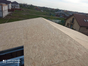 Casa in constructie inchideri exterioare acoperis prin placari OSB 20 mm thumbnail
