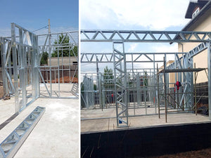 Casa in constructie montaj schelet metalic panouri pereti thumbnail