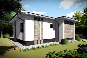 Casa mica constructie zidarie din BCA 2 camere 60 mp 063-071 - fatade casa exterior imagine 4 thumbnail