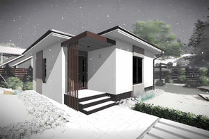 Casa mica constructie zidarie din BCA 2 camere 60 mp 063-071 - fatade casa exterior imagine 7 thumbnail