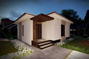 Casa mica constructie zidarie din BCA 2 camere 60 mp 063-071 - fatade casa exterior imagine 8 thumbnail