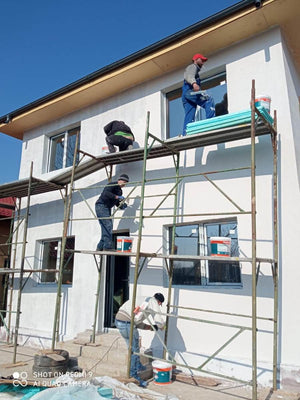 Casa pe structura metalica finisare fatade cu tencuiala decorativa de exterior thumbnail