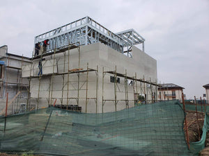 Casa structura metalica Otopeni inchideri exterioare pereti cu fibrociment thumbnail