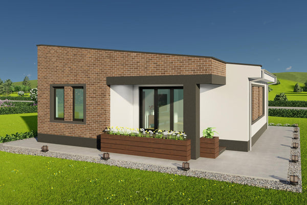 casa structura metalica proiect casa peste 100mp cu 2 dormitoare design minimalist exterior