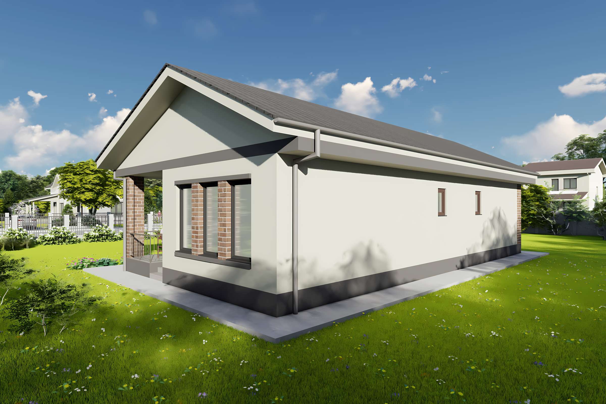 Casa structura metalica proiect cu 3 camere si terasa 115 mp - design casa moderna imagine 10