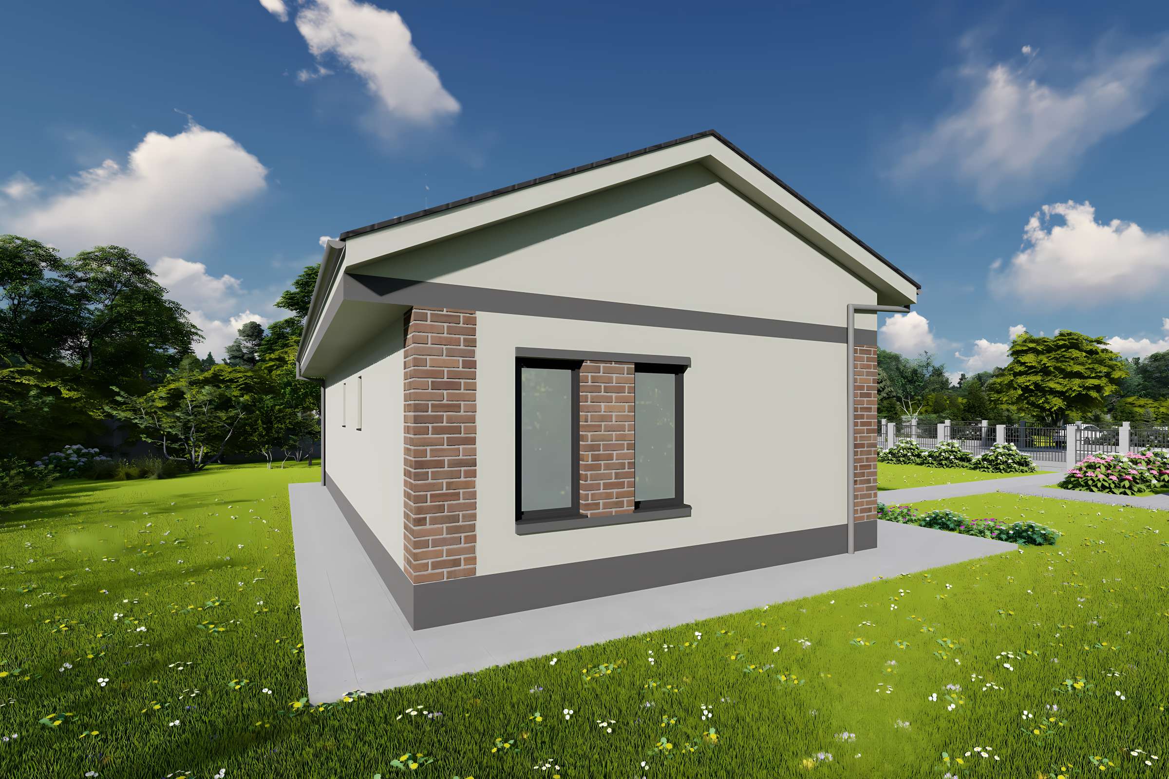 Casa structura metalica proiect cu 3 camere si terasa 115 mp - design casa moderna imagine 11