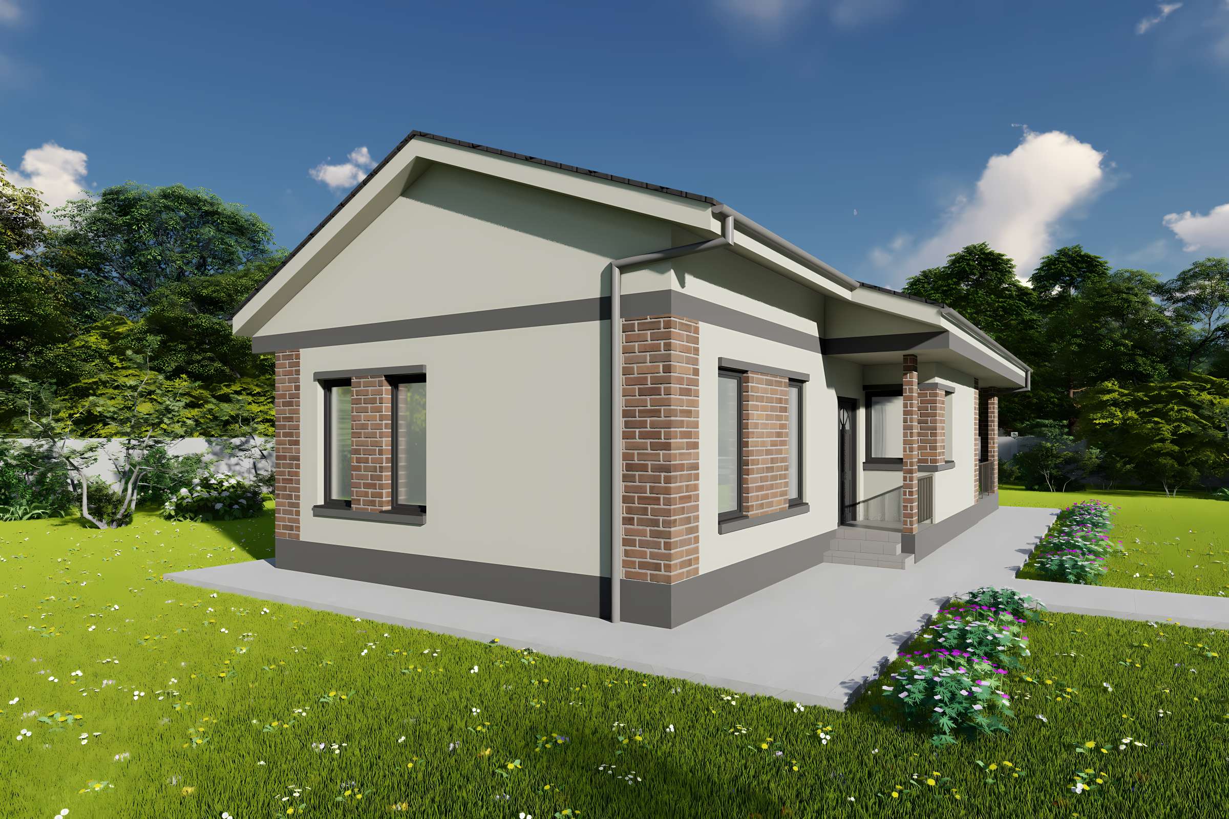 Casa structura metalica proiect cu 3 camere si terasa 115 mp - design casa moderna imagine 12