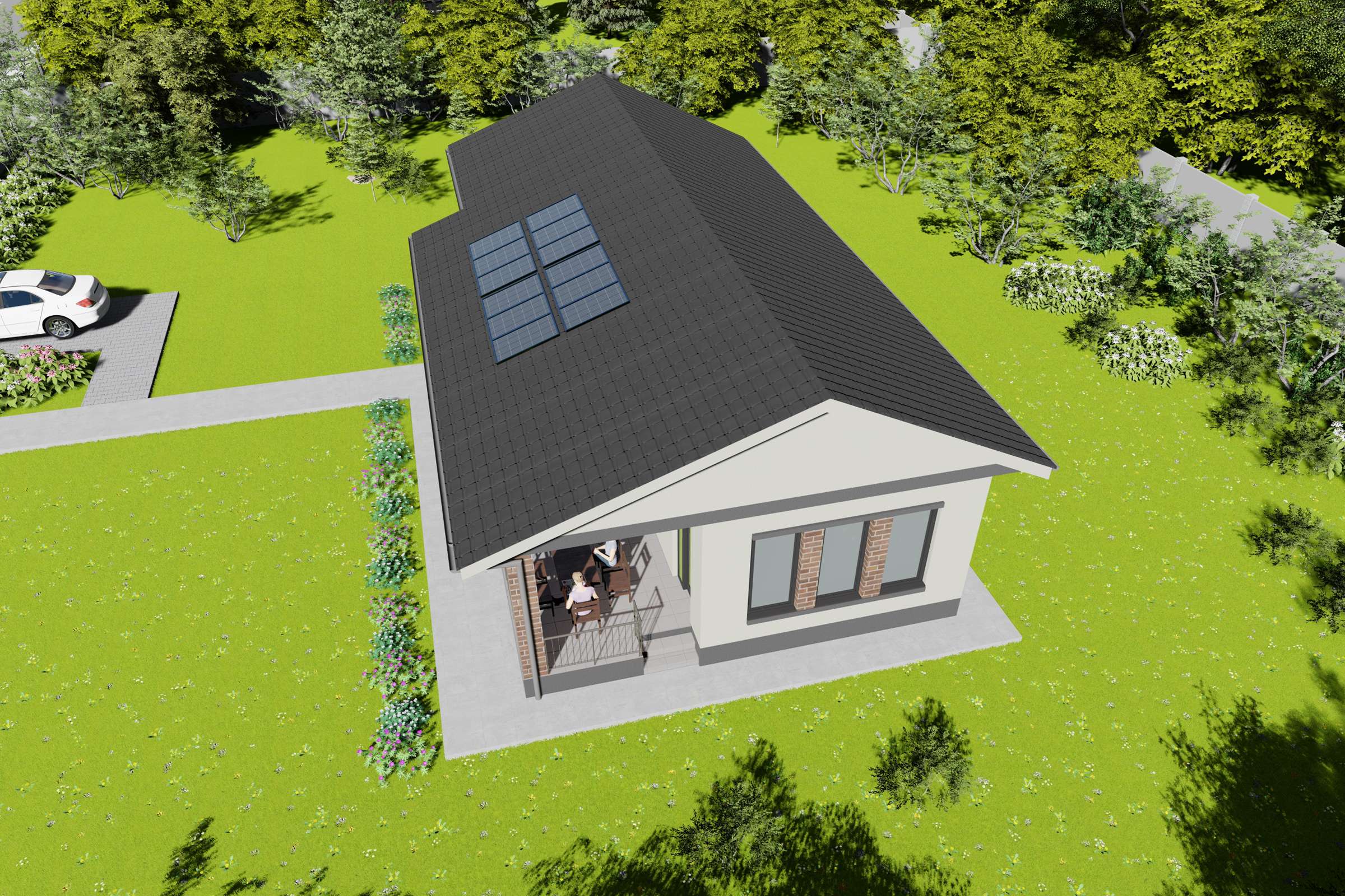 Casa structura metalica proiect cu 3 camere si terasa 115 mp - design casa moderna imagine 14