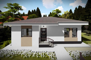 Casa zidarie 3 dormitoare si living constructie pe un nivel - design casa fotografie 5 thumbnail