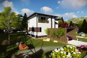 Casa zidarie moderna constructie caramida sau BCA 200 mp 040 - exteriorul casei 3D foto 5 thumbnail