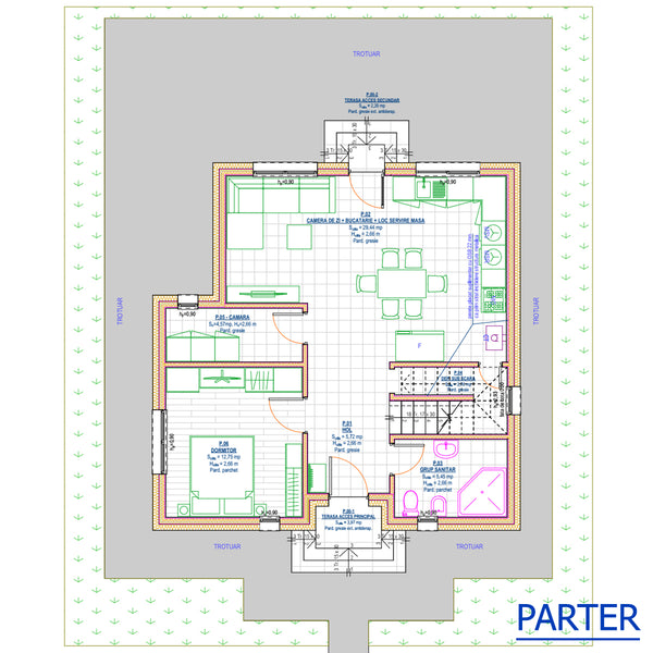 compartimentare interioara casa structura zincata la parter
