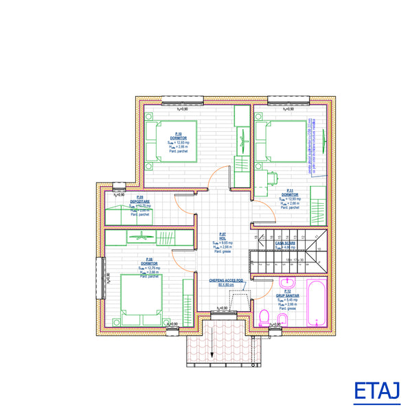 compartimentare interioara proiect casa la etaj