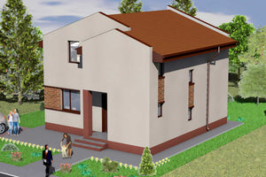 Constructie BCA sau caramida casa cu 2 dormitoare zidarie 01 -  vedere din exterior imagine 4 thumbnail